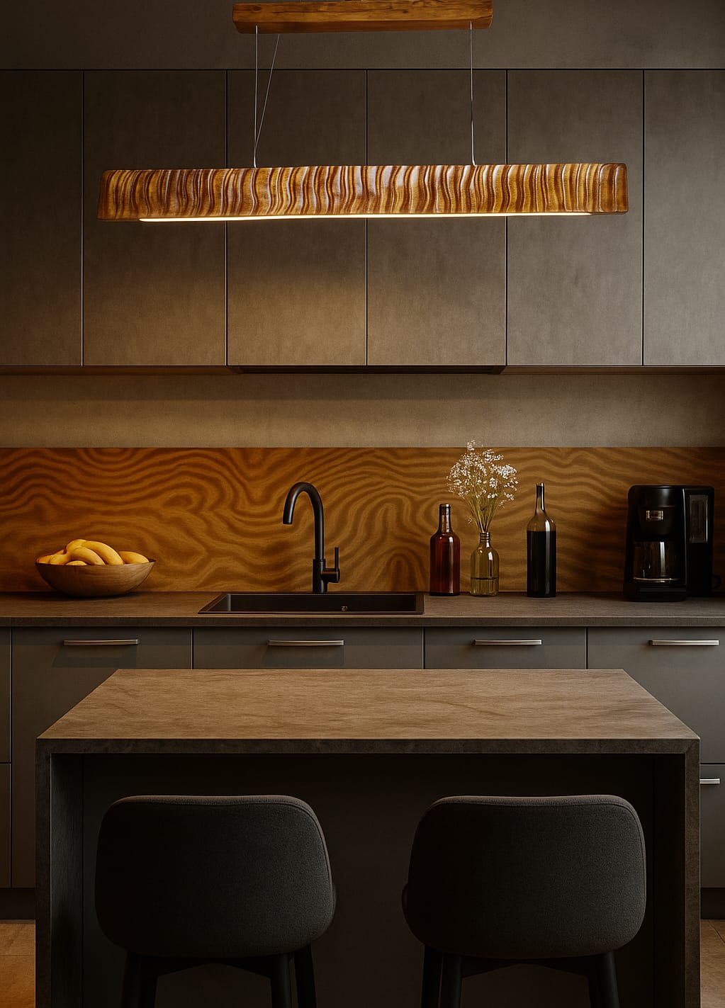 نجفة سيمفونية الخشب ليد